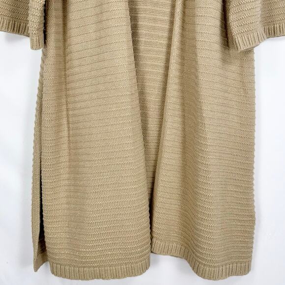 Soft Surroundings Women's Metallic Knit Longline Cardigan Sweater XL Tan - Picture 3 of 12
